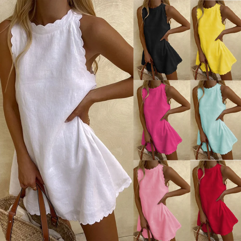 Summer Clothing Zara - Cotton Linen Autumn Sleeveless Summer Dress