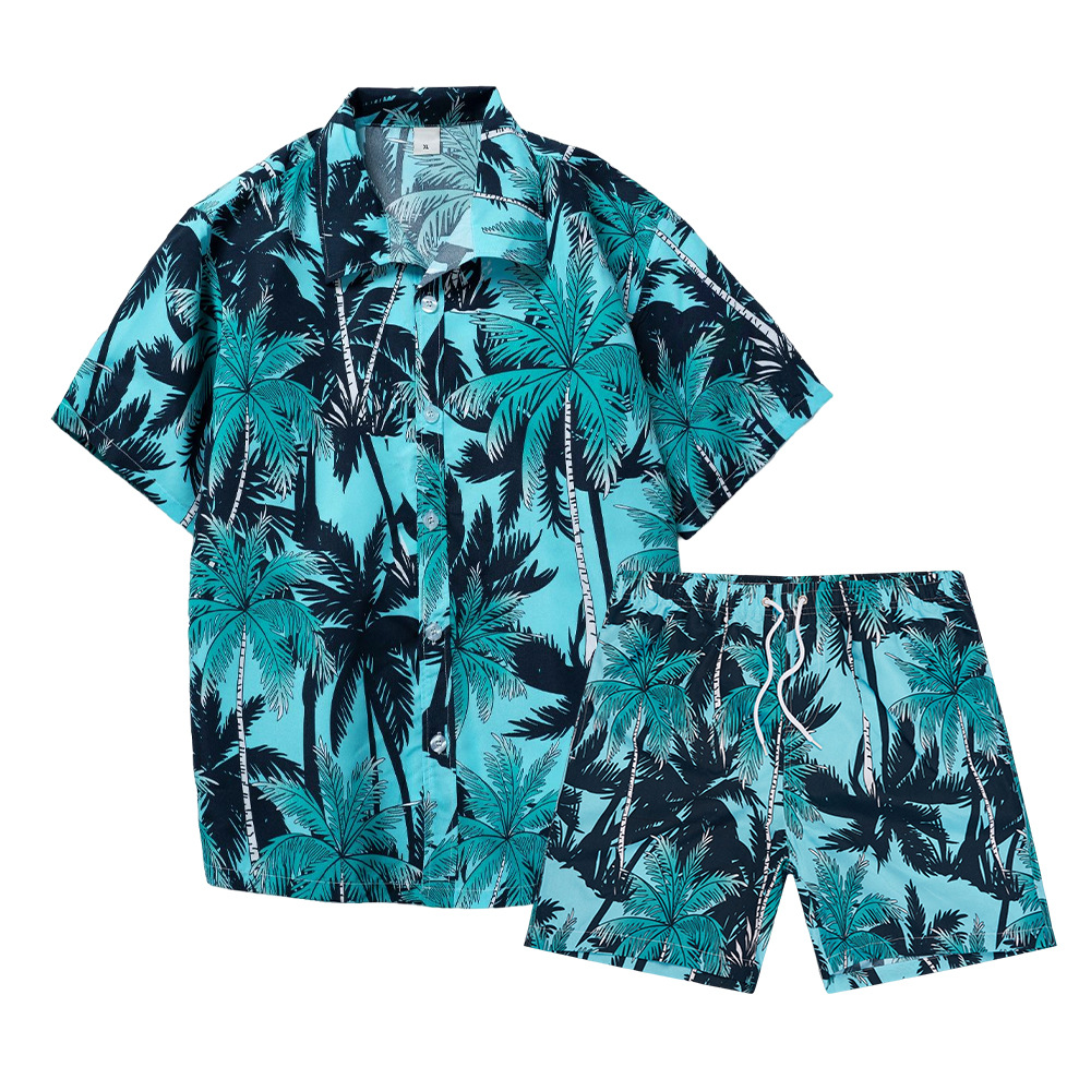Summer Clothing Sets - Hawaiian Coconut Tree 3D Print Men