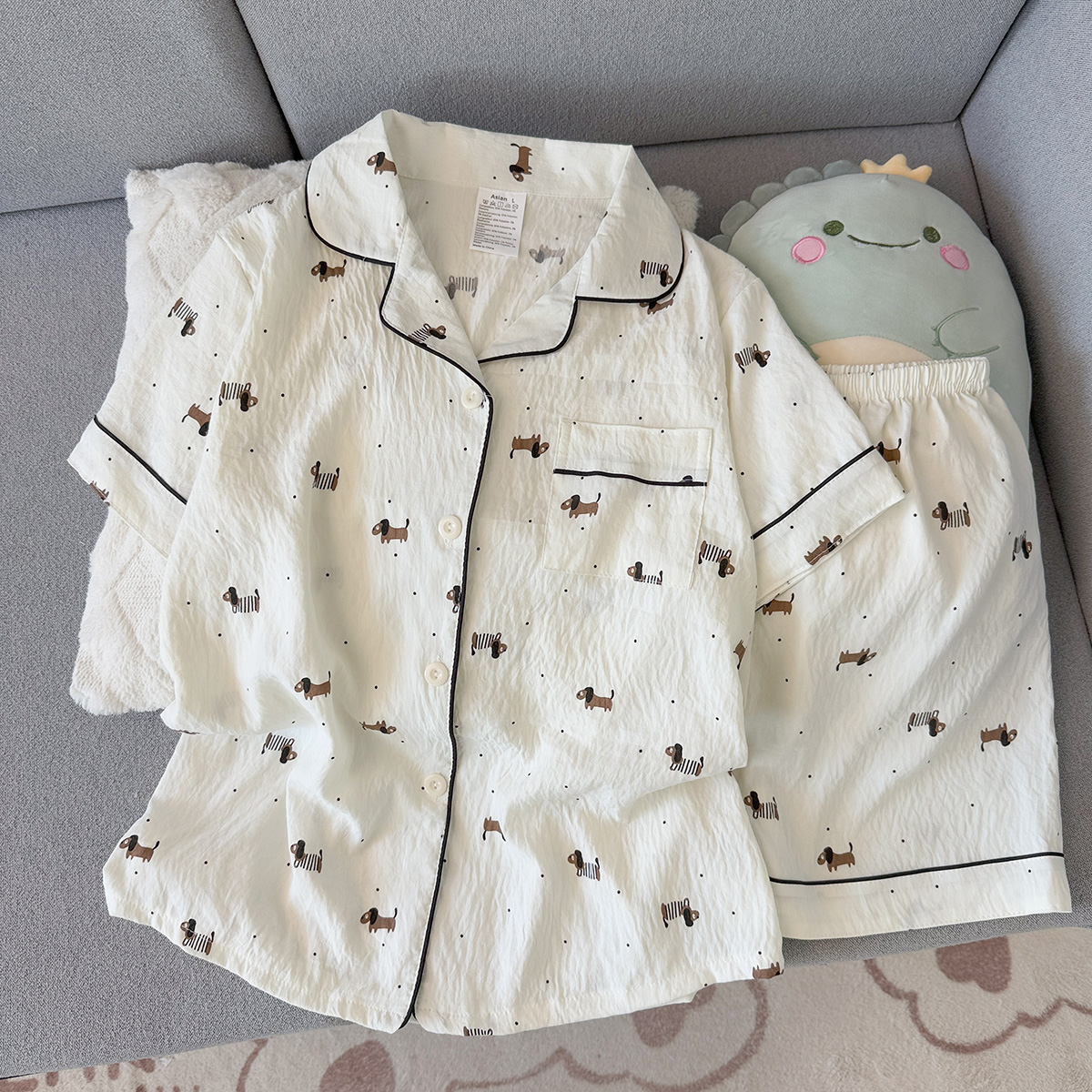 Summer Clothing Sets - Women's Summer Pajamas, Thin Polka Dot