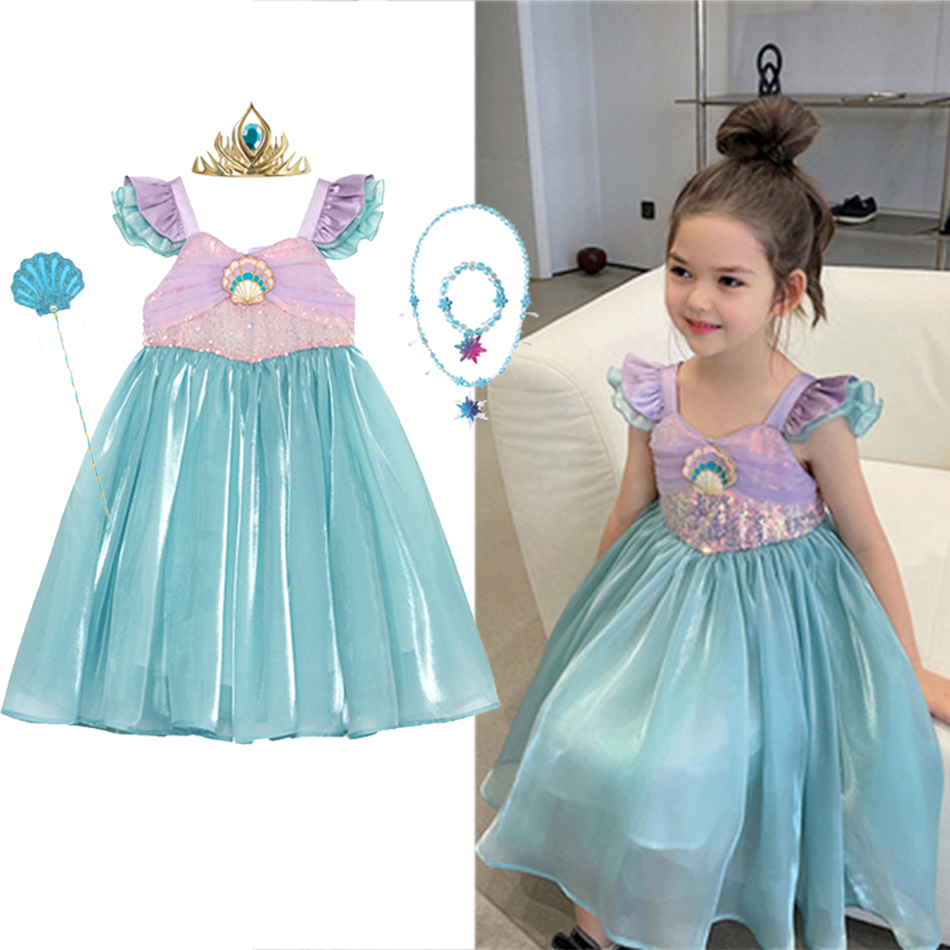 Summer Kids Clothing - Little Mermaid Ariel Princess Costume Kids