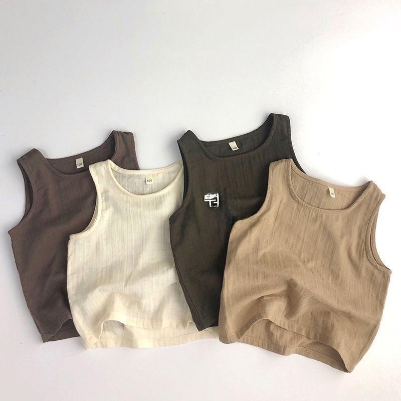 Summer Clothing Baby - Boys' Cotton Linen Vest Outdoor Wear