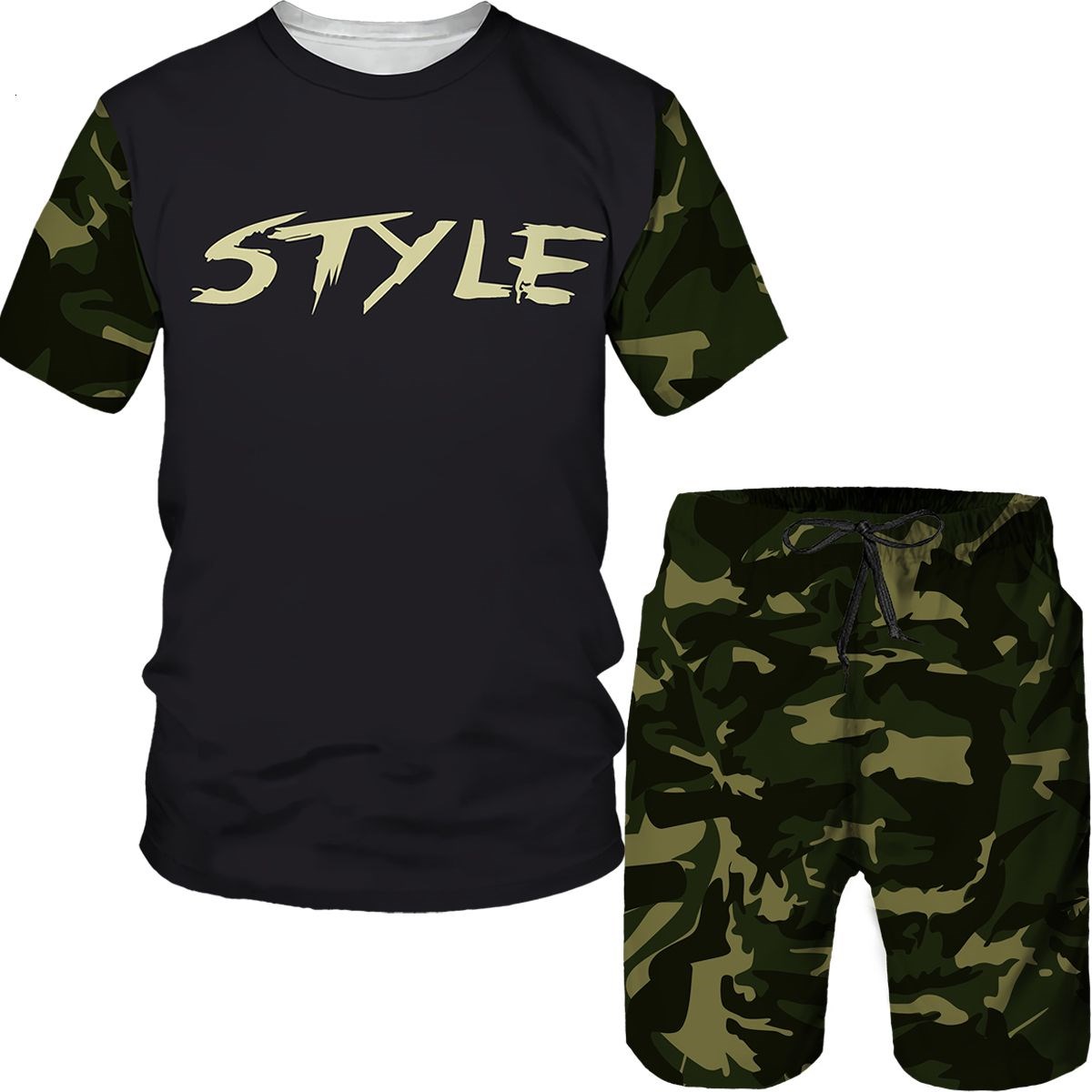 Summer Knit Clothing - Camouflage Men's Suits Camo 3D Print