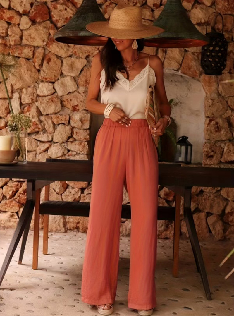 Women's High Waist Paperbag Wa - Palazzo Pant Wide บทวิจารณ์และราคา