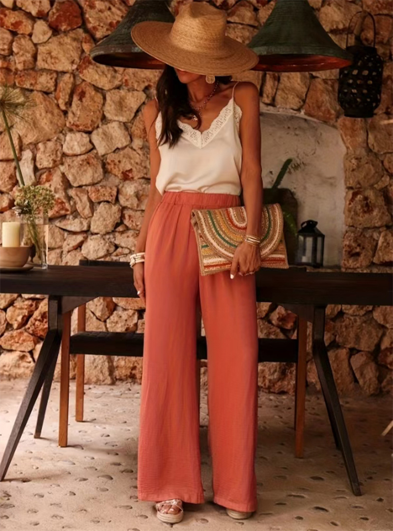 Women's High Waist Paperbag Wa - Palazzo Pant Wide บทวิจารณ์และราคา