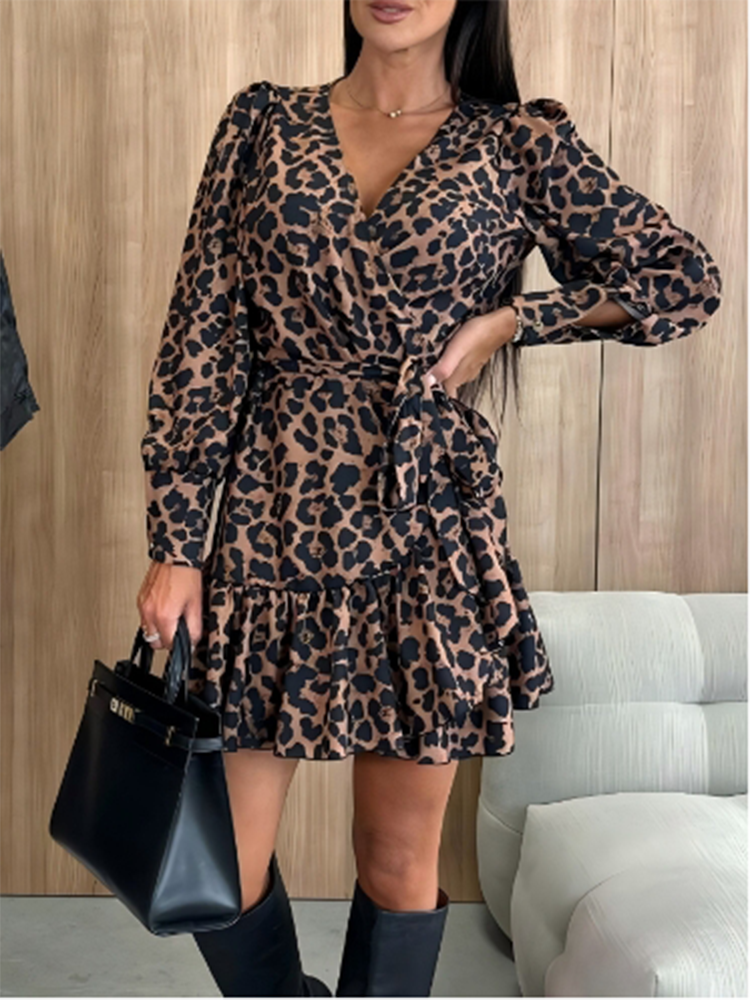 Women's Leopard Printed Dresse - Summer Clothing Zara บทวิจารณ์และราคา