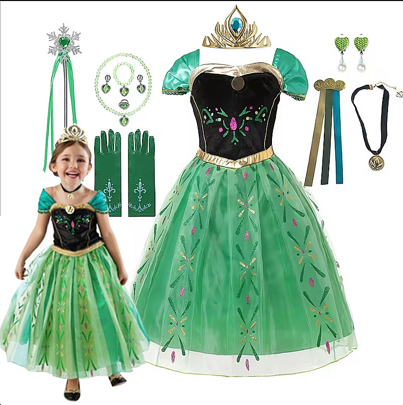 Anna Costume For Kids Girl Fan - Summer Kids Clothing บทวิจารณ์และราคา