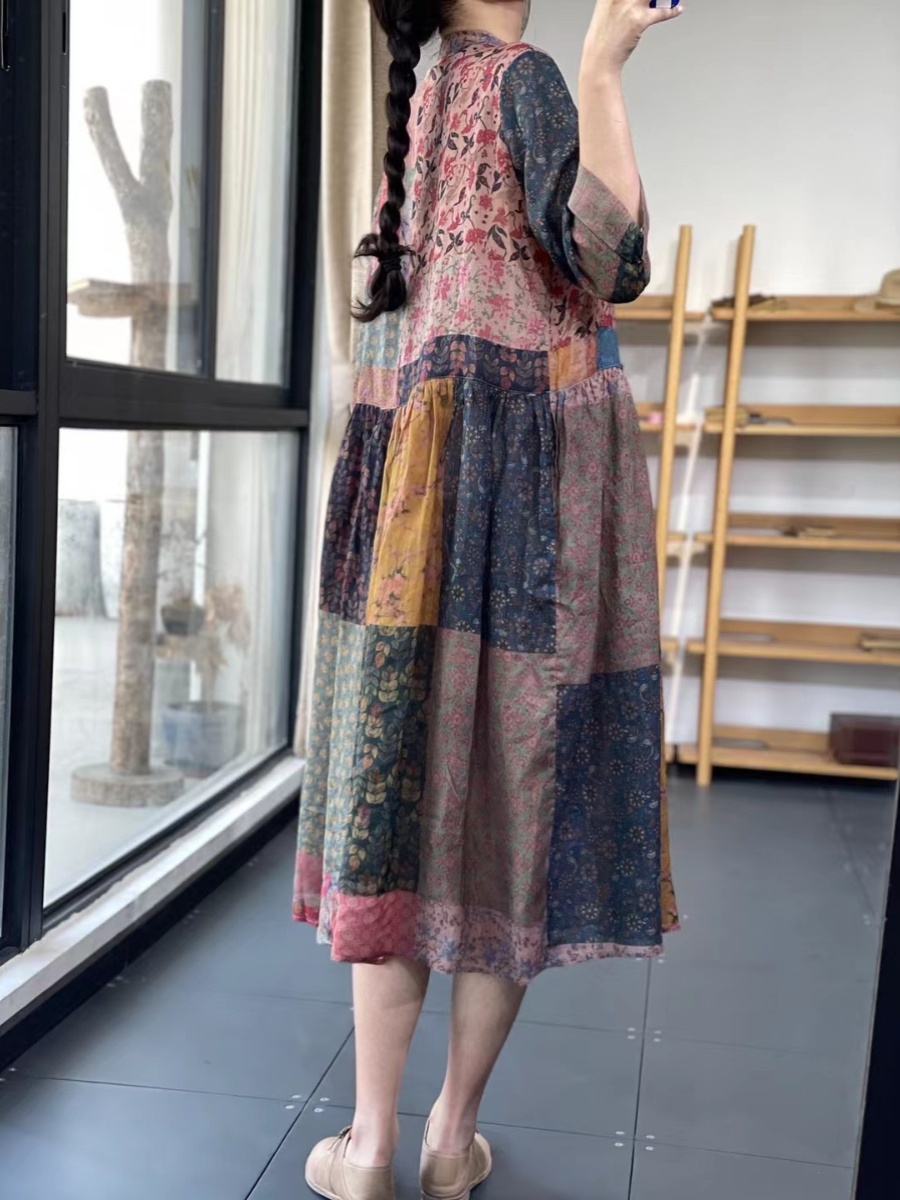 Elegant Loose V-Neck Printed E - Summer Line Clothing Brand บทวิจารณ์และราคา