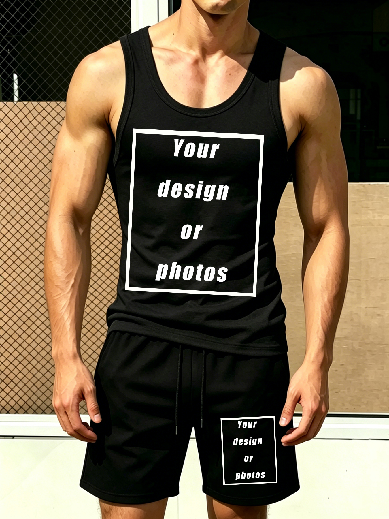Men's Sports Tank Top Set Shor - Summer Knit Clothing บทวิจารณ์และราคา