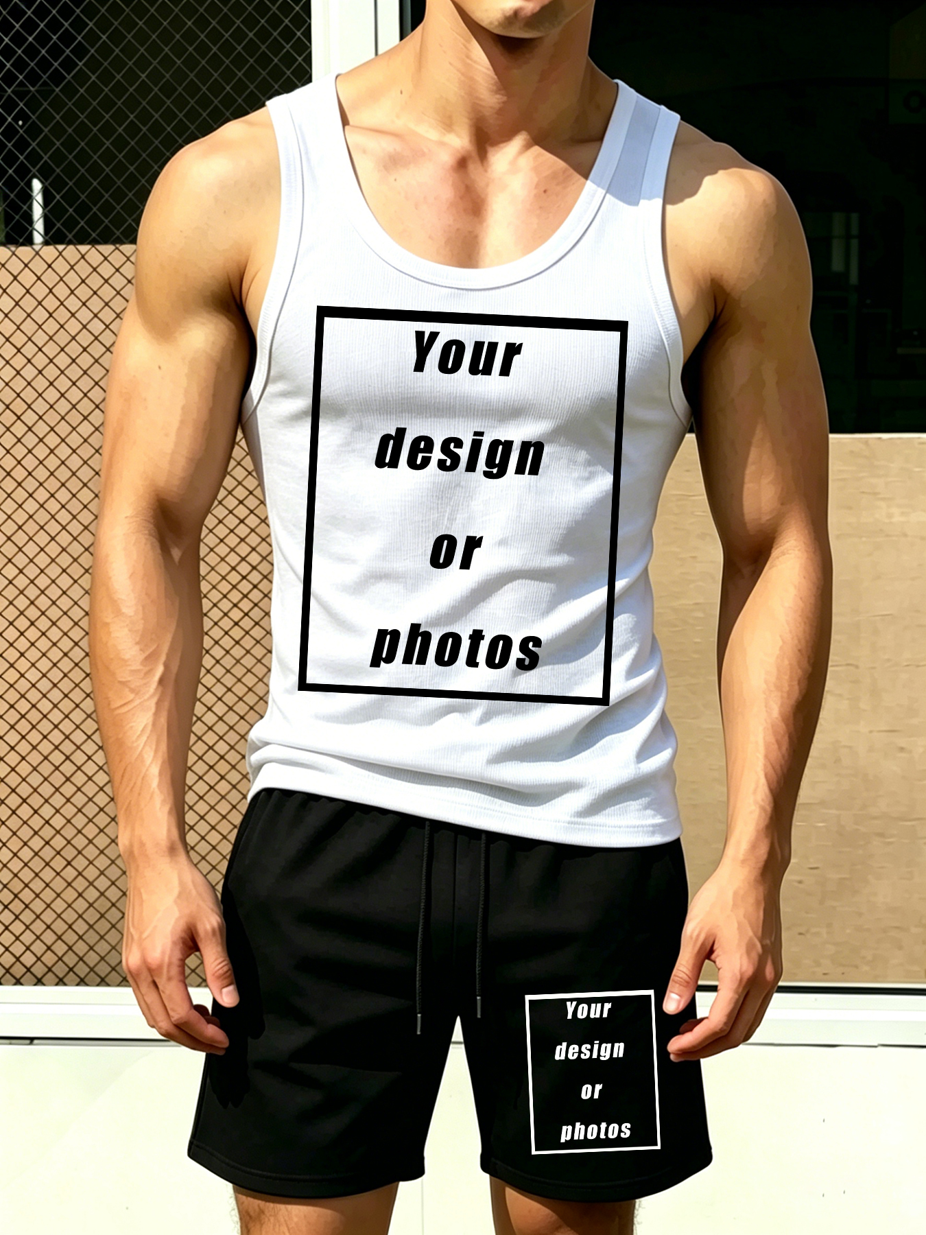 Men's Sports Tank Top Set Shor - Summer Knit Clothing บทวิจารณ์และราคา