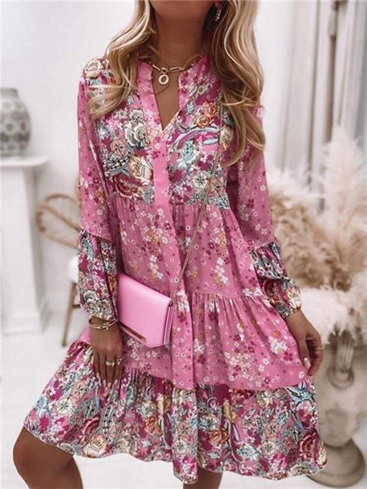 Casual Floral Print Dresses Fo - Summer Clothing Zara บทวิจารณ์และราคา
