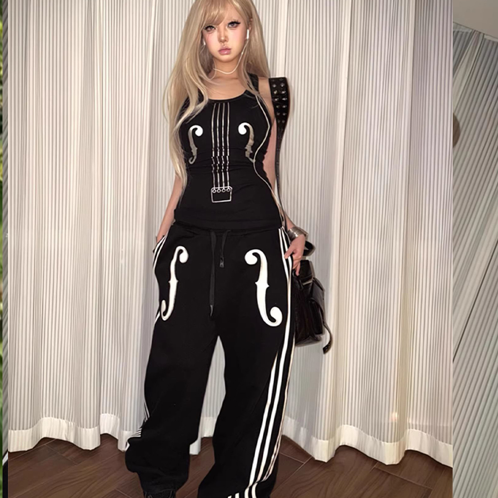 Printed Black Vest Women's Sum - Summer Clothing Cartoon บทวิจารณ์และราคา