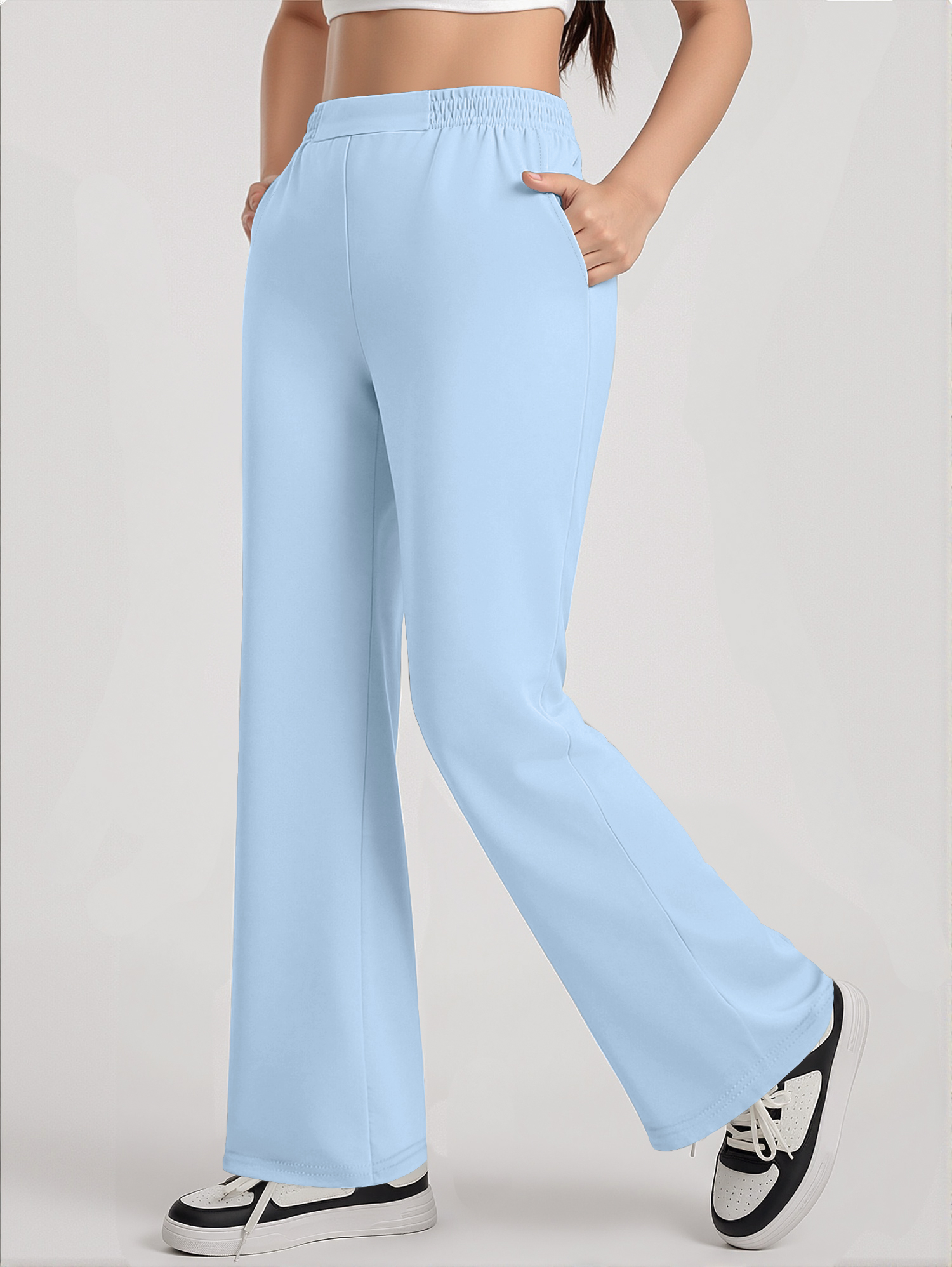 Active Ruched High Waist Wide  - Palazzo Pant Wide บทวิจารณ์และราคา
