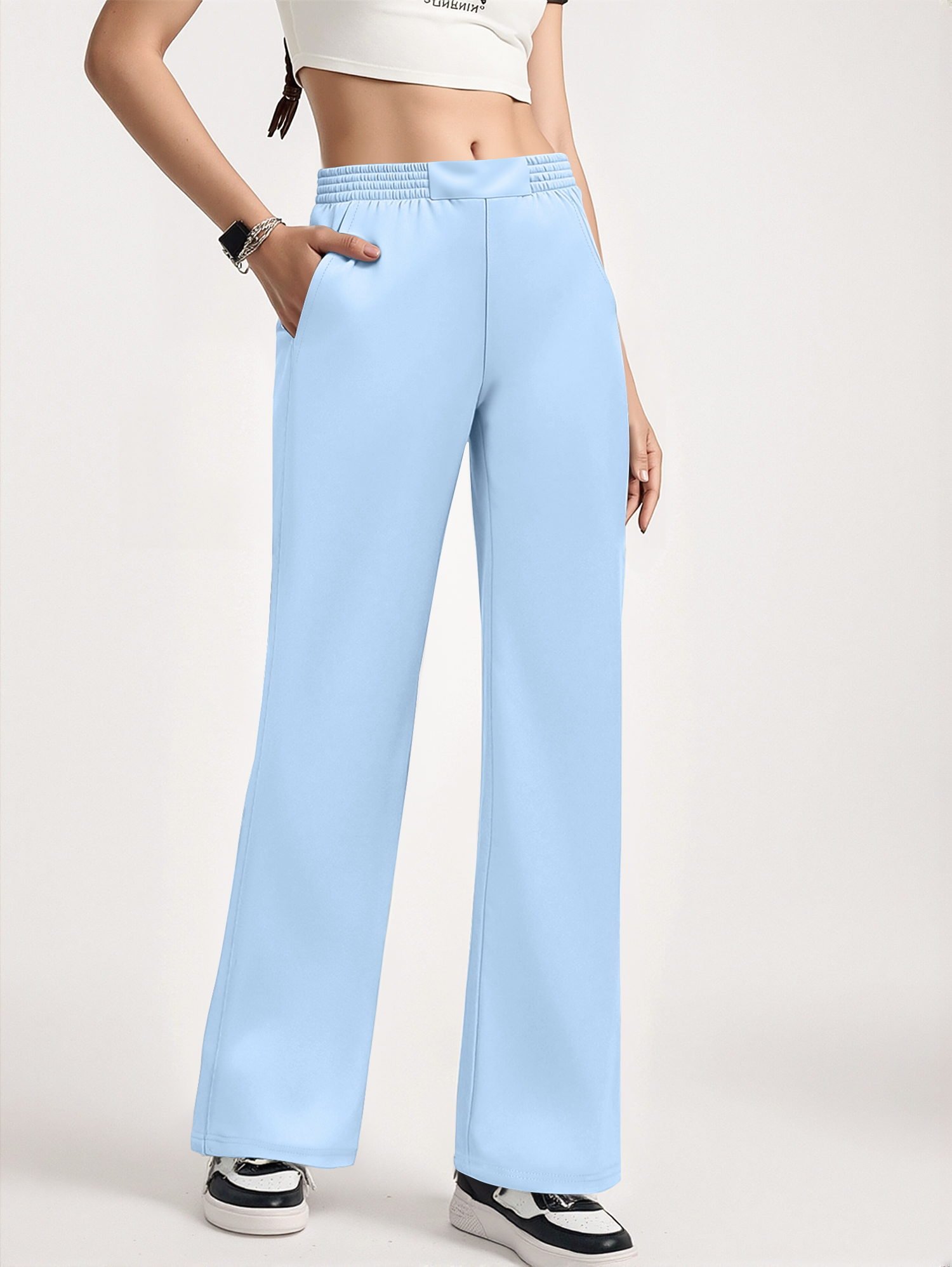 Active Ruched High Waist Wide  - Palazzo Pant Wide บทวิจารณ์และราคา