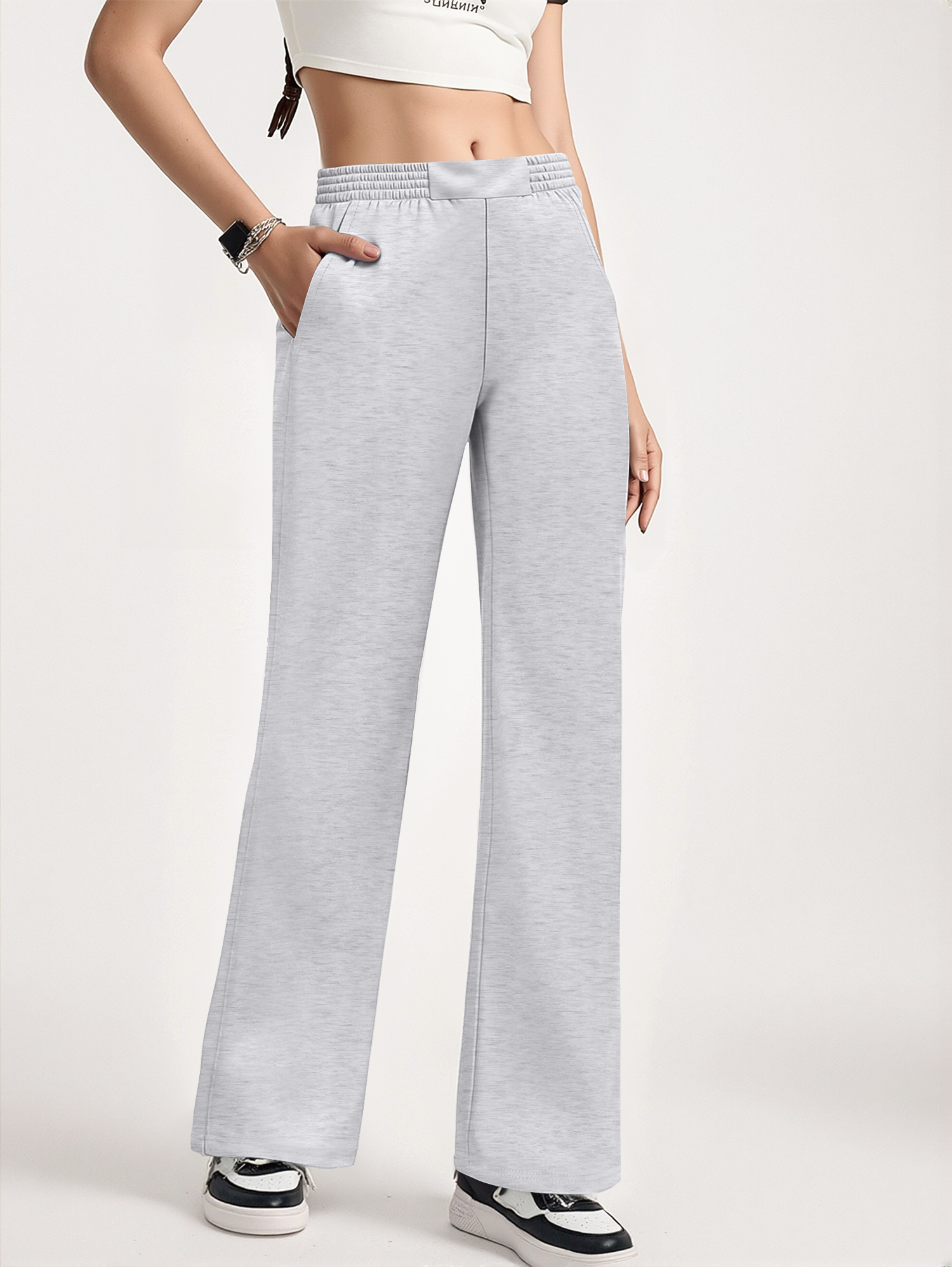 Active Ruched High Waist Wide  - Palazzo Pant Wide บทวิจารณ์และราคา