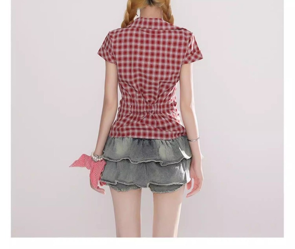 Harajuku Vintage Gothic Plaid  - Summer Goth Clothing บทวิจารณ์และราคา