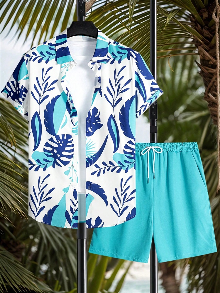 Men's Short-sleeved Shirt Set  - Summer Clothing Haul บทวิจารณ์และราคา
