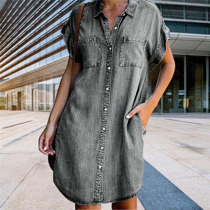 Women Denim Shirt Dresses Shor - Summer Clothing Zara บทวิจารณ์และราคา