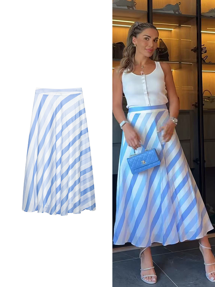 TFMLN Women Vintage Blue Strip - Summer Clothing Trends For Women 2026 บทวิจารณ์และราคา