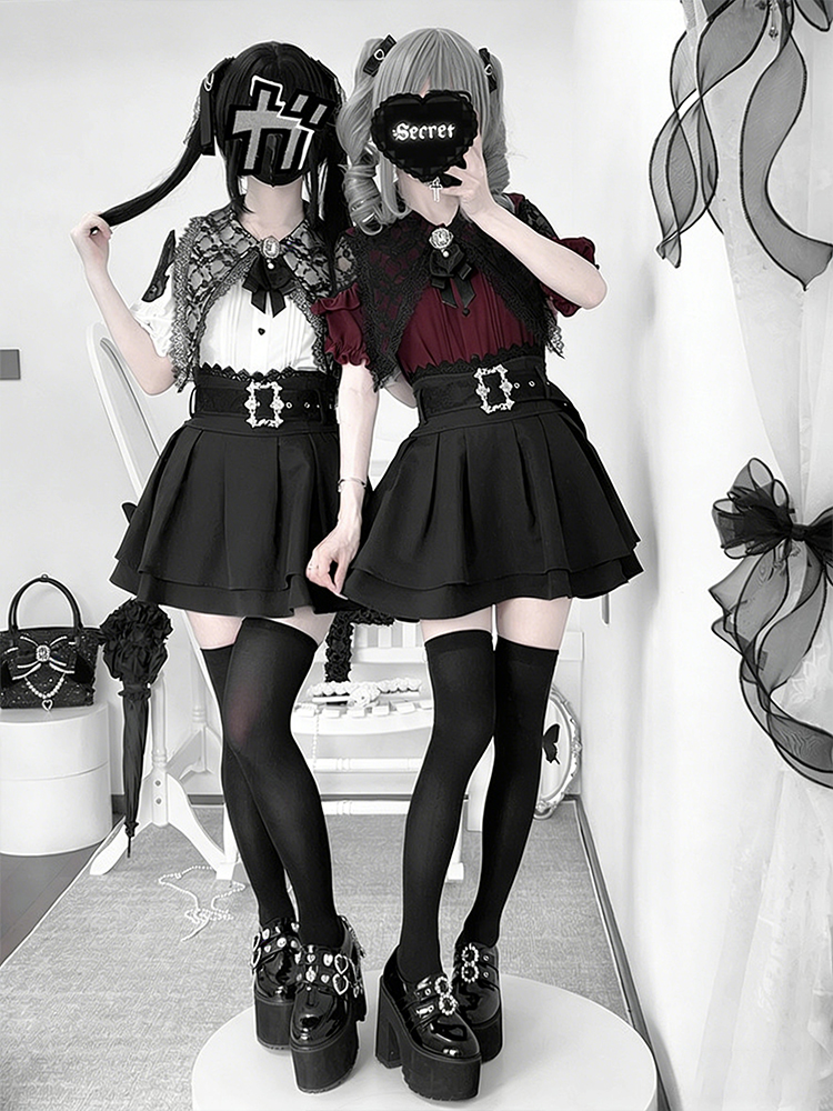 Gothic Style Shoulder Bared Sh - Summer Goth Clothing บทวิจารณ์และราคา