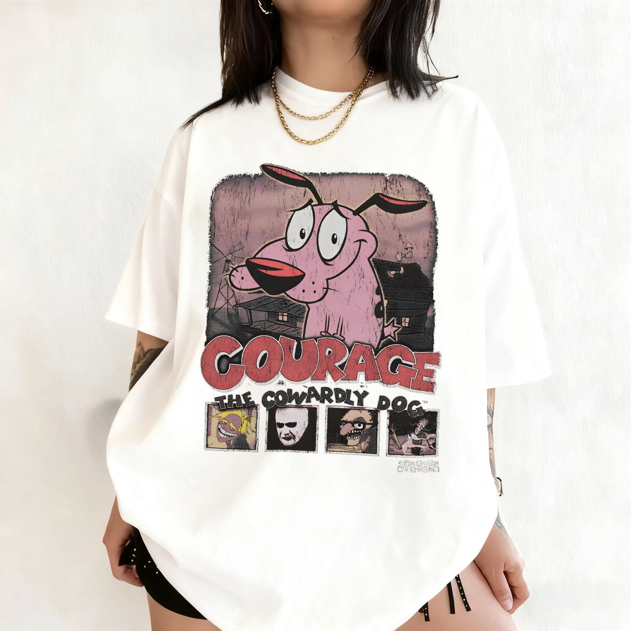 Summer Vintage Courage The Cow - Summer Clothing Cartoon บทวิจารณ์และราคา