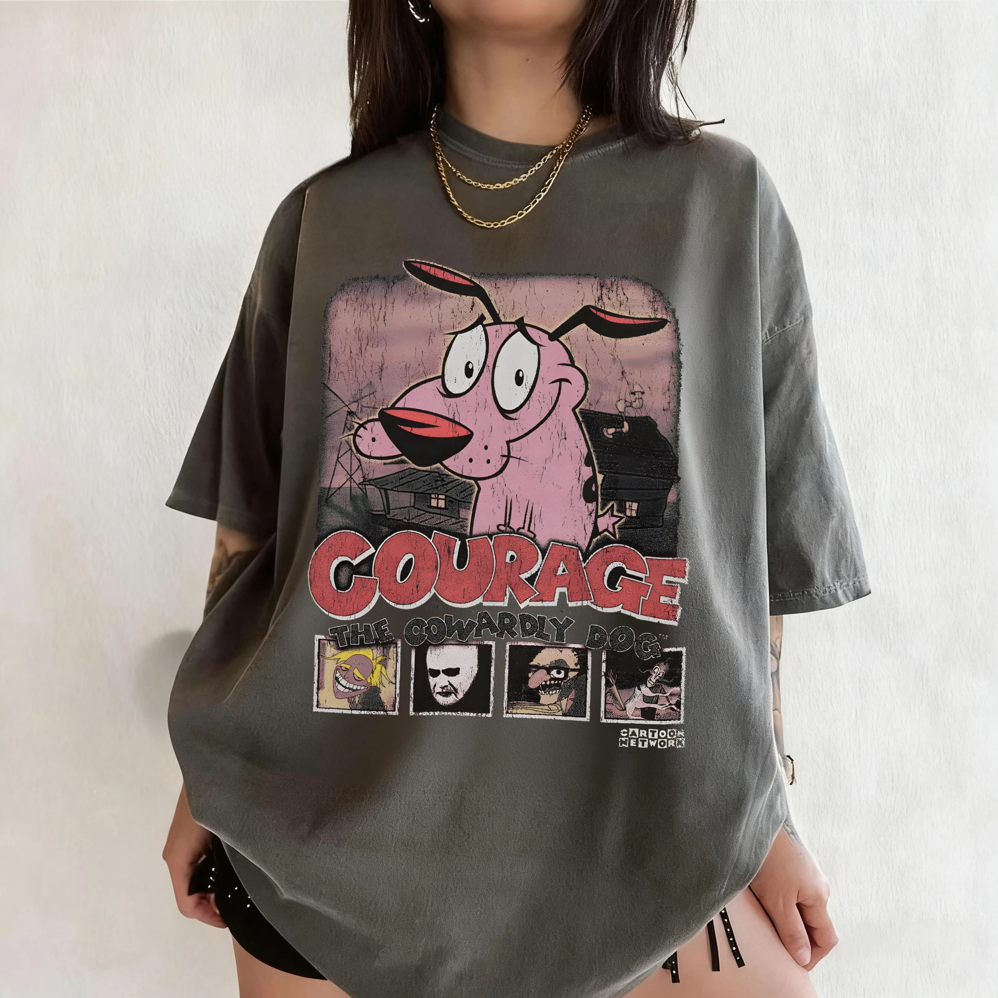 Summer Vintage Courage The Cow - Summer Clothing Cartoon บทวิจารณ์และราคา