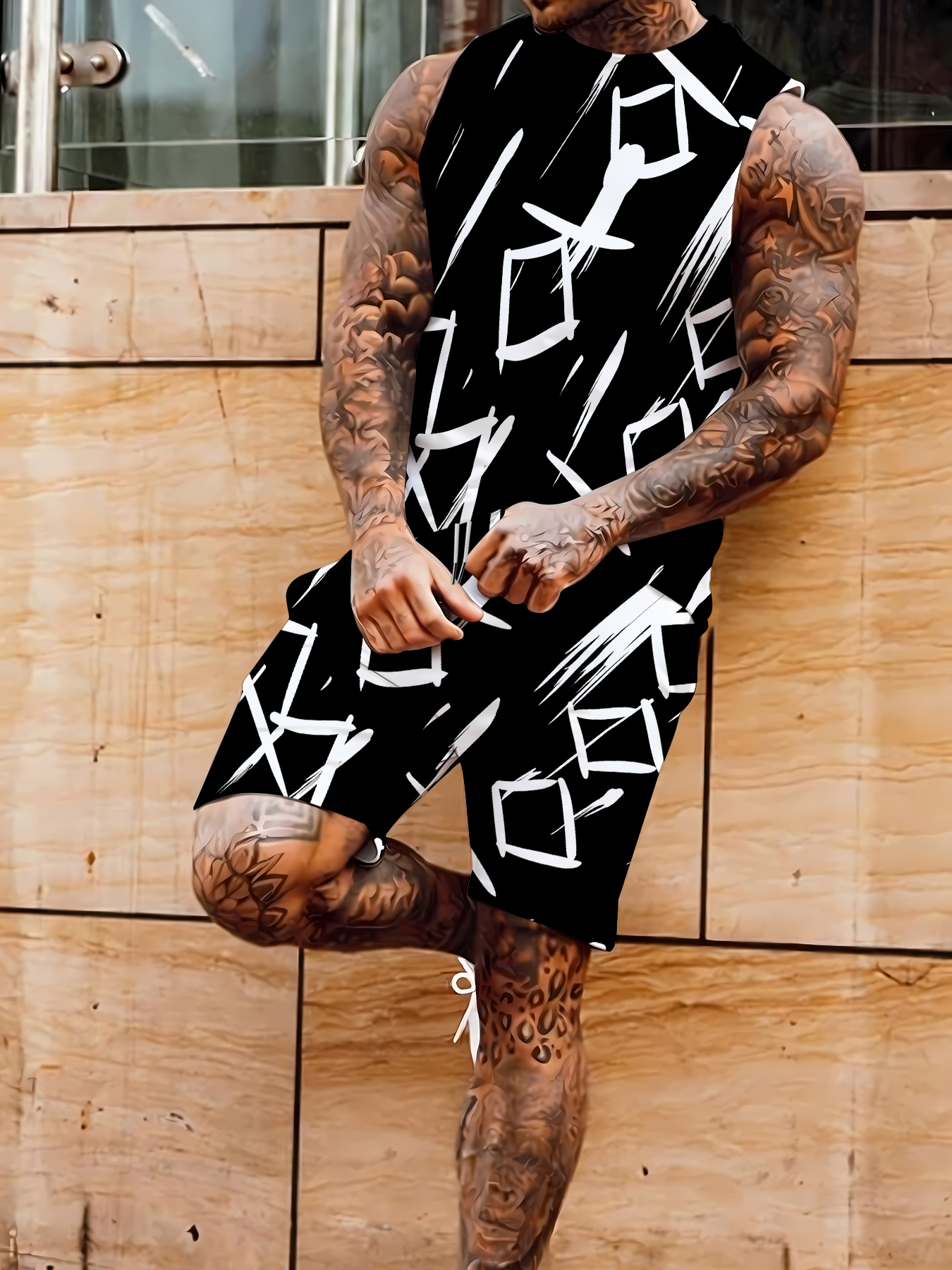 Men's Compression Tank Top and - Summer Clothing Sets บทวิจารณ์และราคา