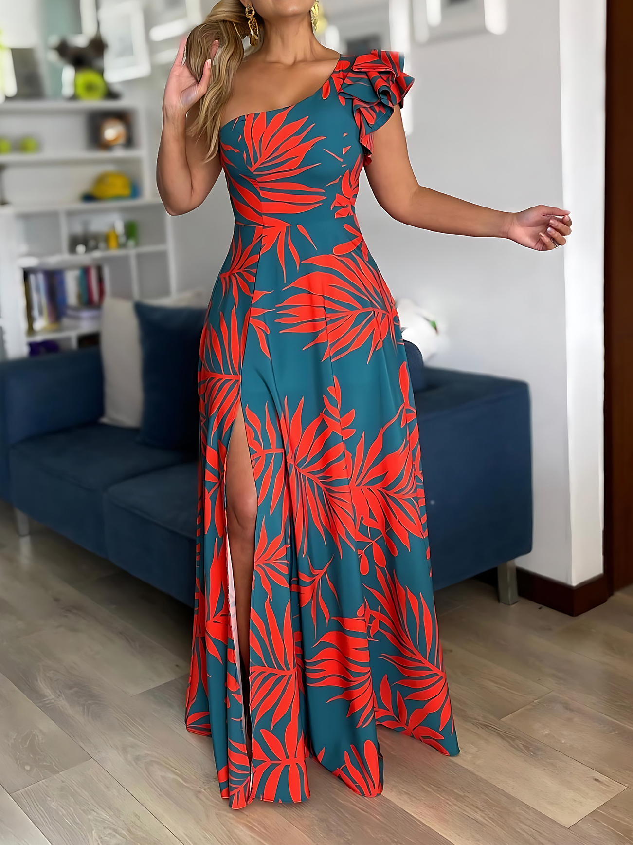 One Shoulder Tropical Print Ma - Summer Clothing Zara บทวิจารณ์และราคา