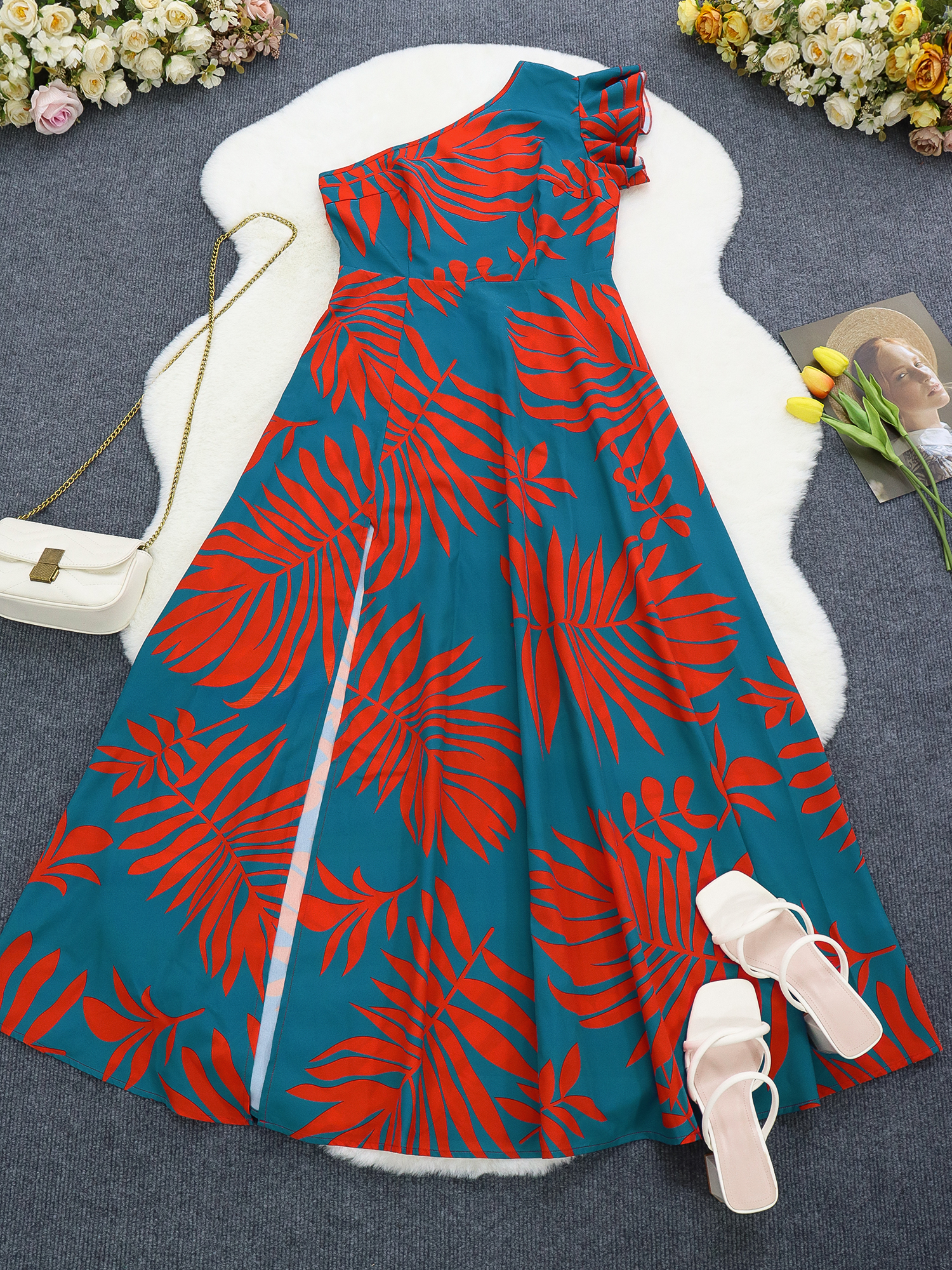 One Shoulder Tropical Print Ma - Summer Clothing Zara บทวิจารณ์และราคา
