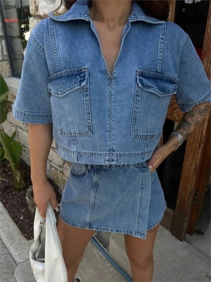 Women's 2 Piece Denim Outfits  - Summer Quilt บทวิจารณ์และราคา