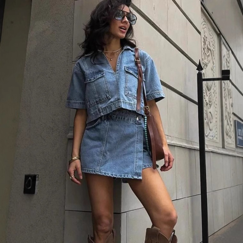 Women's 2 Piece Denim Outfits  - Summer Quilt บทวิจารณ์และราคา