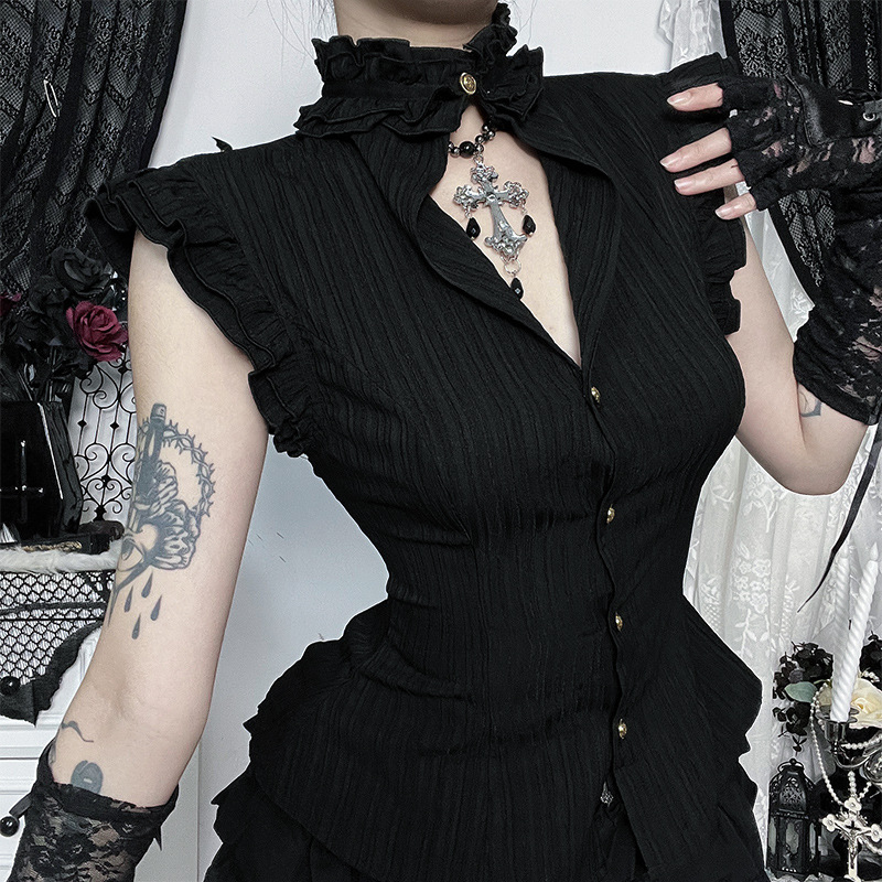 Goth Dark 90s Grunge Single Br - Summer Goth Clothing บทวิจารณ์และราคา