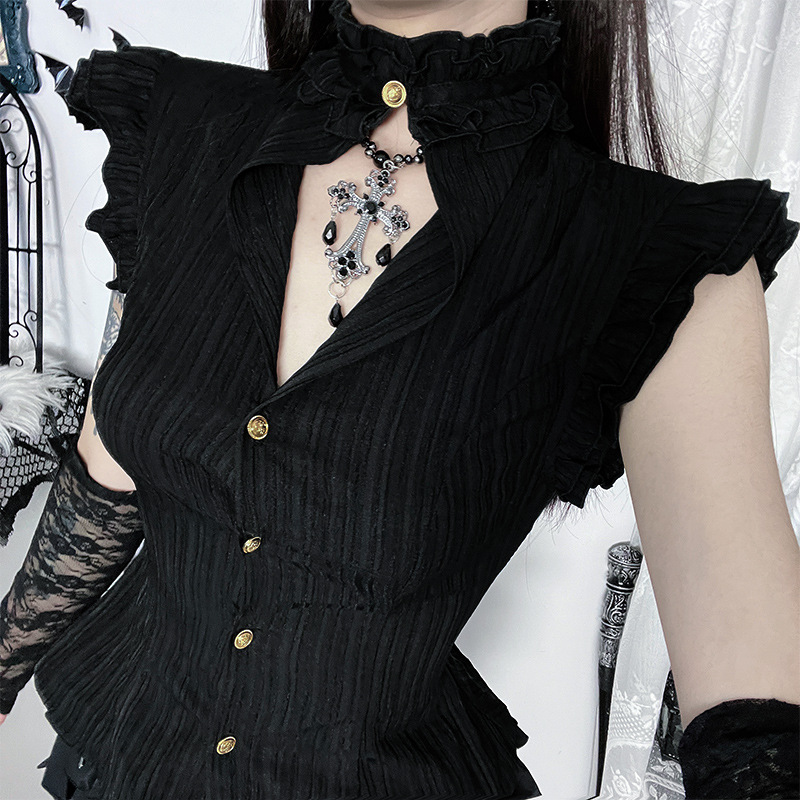 Goth Dark 90s Grunge Single Br - Summer Goth Clothing บทวิจารณ์และราคา
