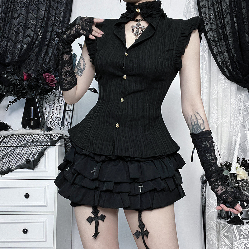 Goth Dark 90s Grunge Single Br - Summer Goth Clothing บทวิจารณ์และราคา