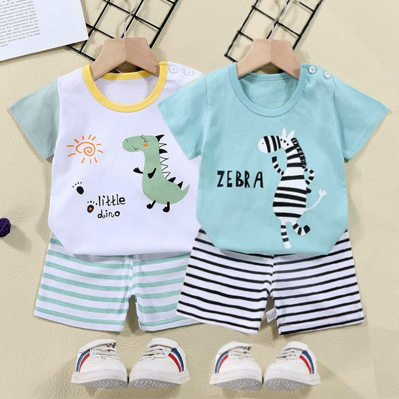 Cotton Tees+Shorts 2-piece Tra - Summer Clothing Baby บทวิจารณ์และราคา