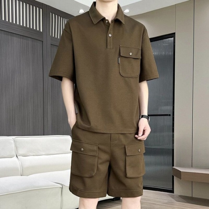 Men's Summer Short Sleeve Polo - Summer Clothing Sets บทวิจารณ์และราคา