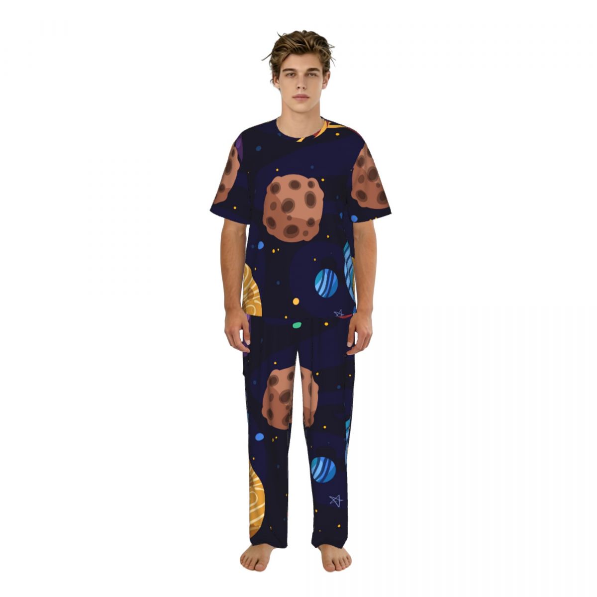 Men Pajamas Suit Short Sleeved - Summer Clothing Cartoon บทวิจารณ์และราคา