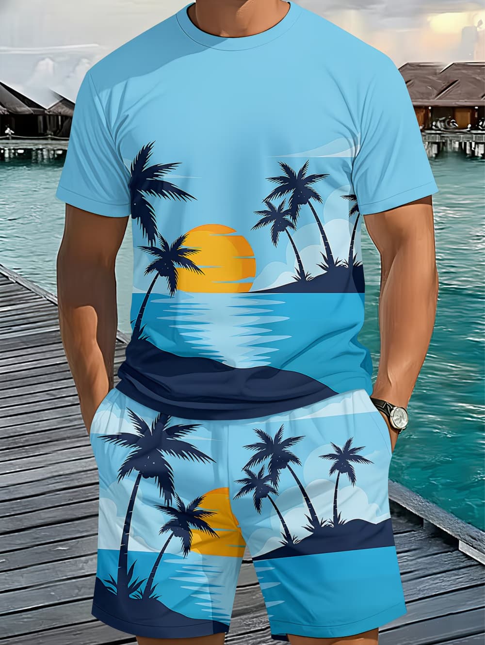 2026 Men's 2 Piece Set Hawaiia - Summer Clothing Haul บทวิจารณ์และราคา