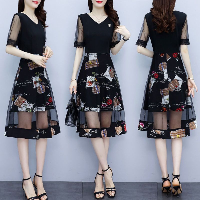 Vintage Floral Printing Dresse - Summer Gauze Clothing บทวิจารณ์และราคา