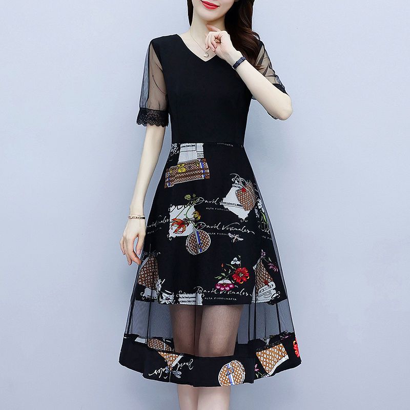 Vintage Floral Printing Dresse - Summer Gauze Clothing บทวิจารณ์และราคา