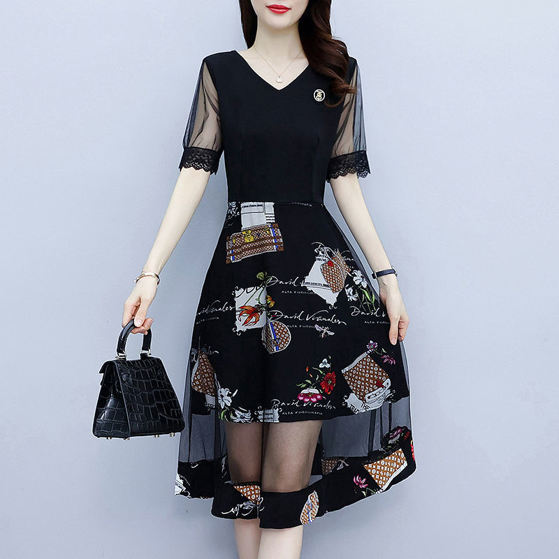 Vintage Floral Printing Dresse - Summer Gauze Clothing บทวิจารณ์และราคา