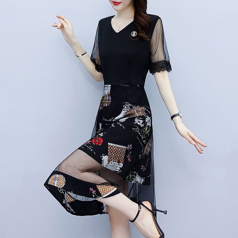 Vintage Floral Printing Dresse - Summer Gauze Clothing บทวิจารณ์และราคา