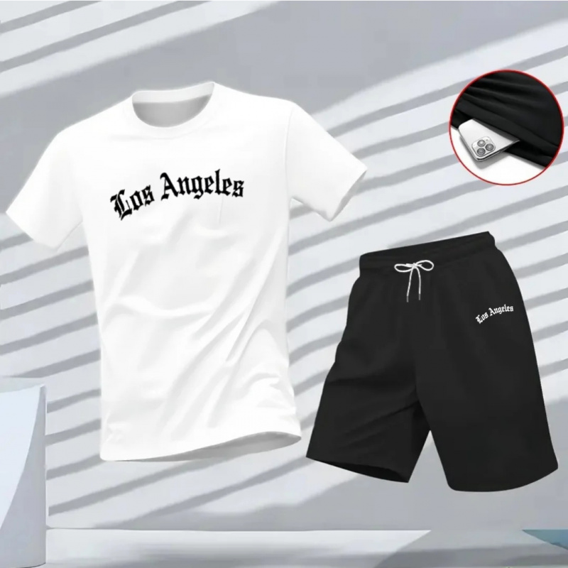 Men's Los Angeles Letter Print - Summer Clothing Haul บทวิจารณ์และราคา