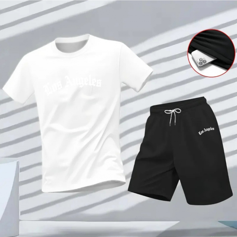 Men's Los Angeles Letter Print - Summer Clothing Haul บทวิจารณ์และราคา