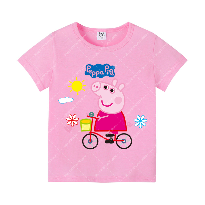 Kids Girl Cute Cotton T-shirt  - Summer Clothing Cartoon บทวิจารณ์และราคา