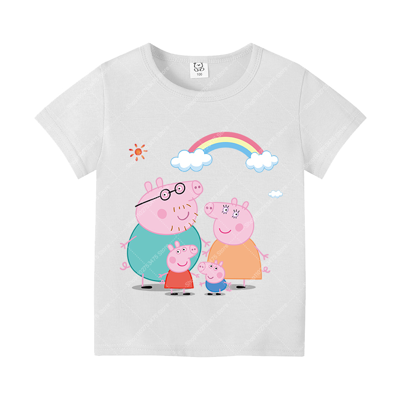Kids Girl Cute Cotton T-shirt  - Summer Clothing Cartoon บทวิจารณ์และราคา