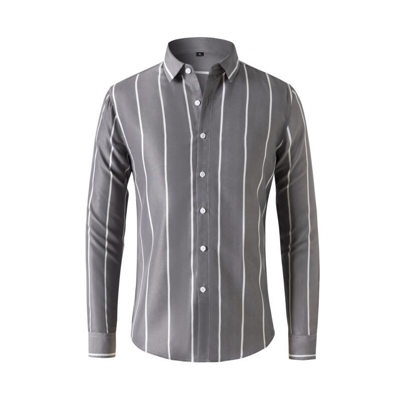 Men's Striped Dress Shirt Long - Summer Clothing Dress บทวิจารณ์และราคา