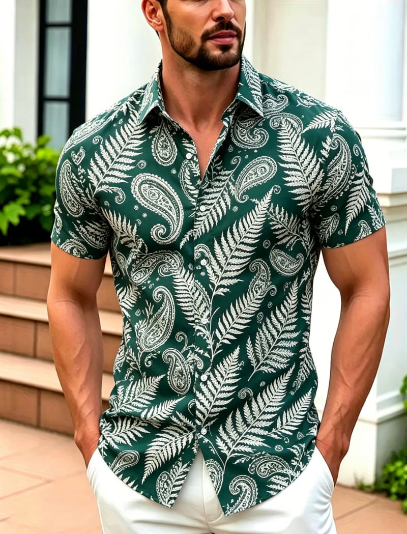 Summer Retro Cashew Leaf Print - Summer Clothing For Teens บทวิจารณ์และราคา