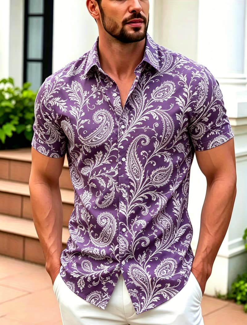 Summer Retro Cashew Leaf Print - Summer Clothing For Teens บทวิจารณ์และราคา