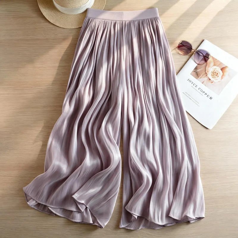 Women's High Waist Satin Wide  - Palazzo Pant Wide บทวิจารณ์และราคา
