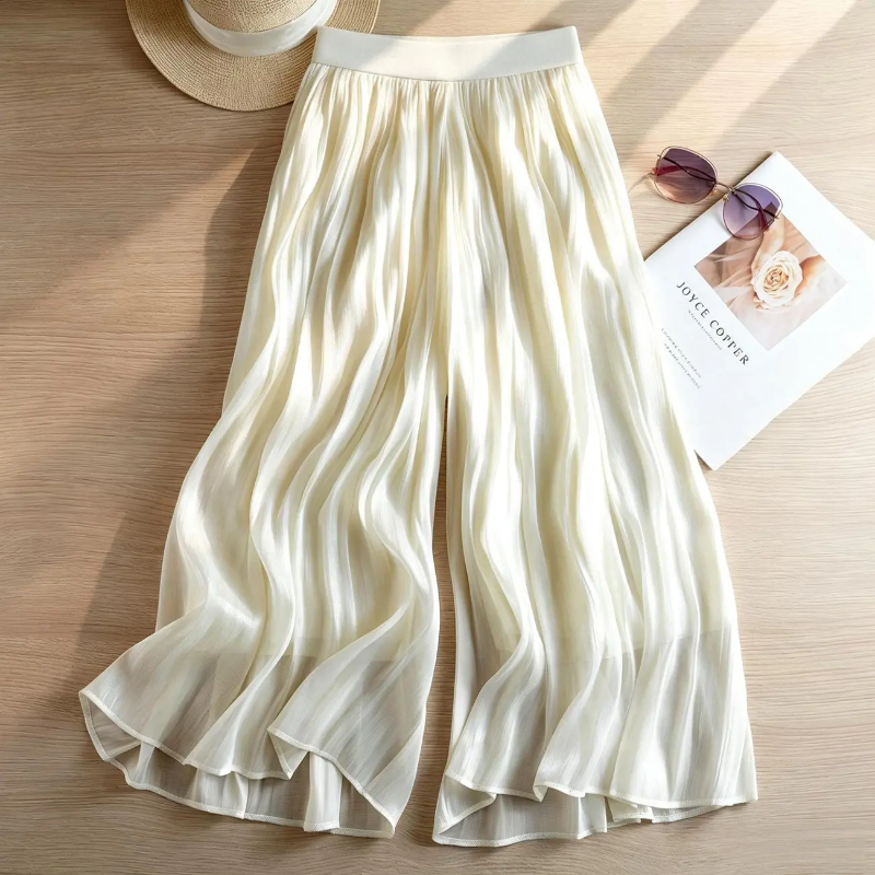 Women's High Waist Satin Wide  - Palazzo Pant Wide บทวิจารณ์และราคา